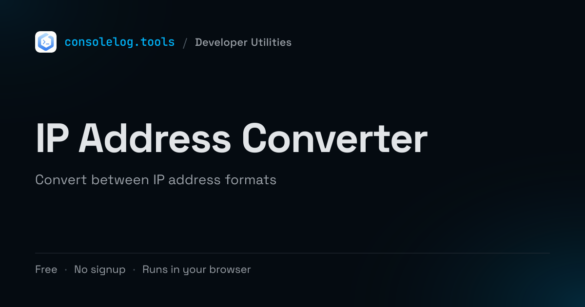 Address Reverter IP Address Converter - Free Online Tool | consolelog.tools